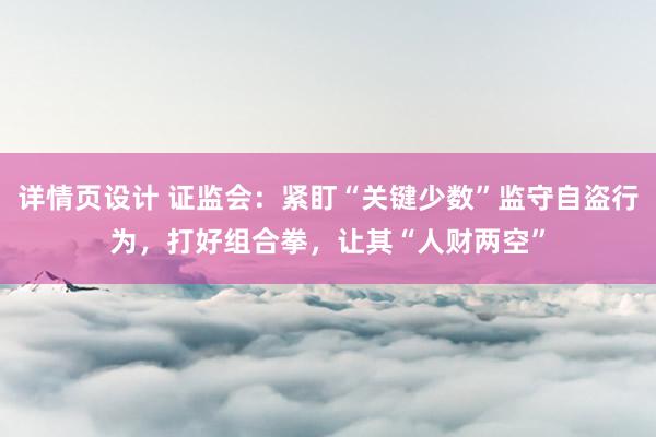 详情页设计 证监会：紧盯“关键少数”监守自盗行为，打好组合拳，让其“人财两空”