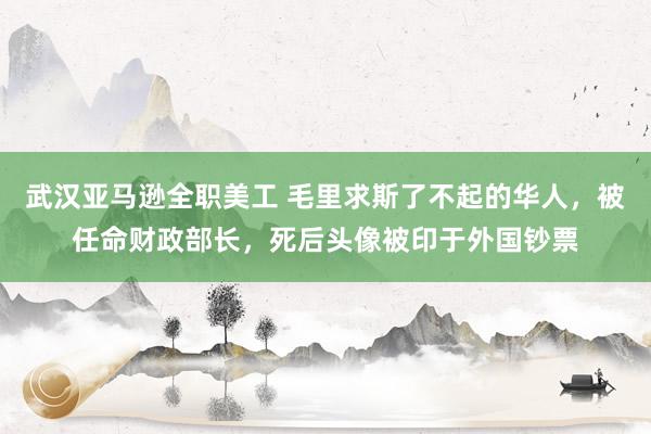 武汉亚马逊全职美工 毛里求斯了不起的华人，被任命财政部长，死后头像被印于外国钞票